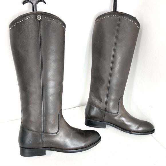 Frye Melissa Button Stud Knee Brown Boot Sz 5.5 B - Picture 3 of 8